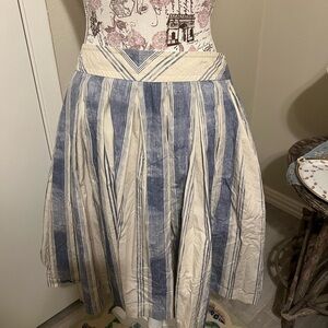 Anthropologie Maeve blue and white striped skirt